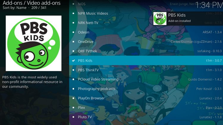 Step 8 - How to Install PBS Kids Kodi Addon Guide