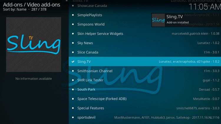 Step 8 - How to Install Sling TV Kodi Addon Guide