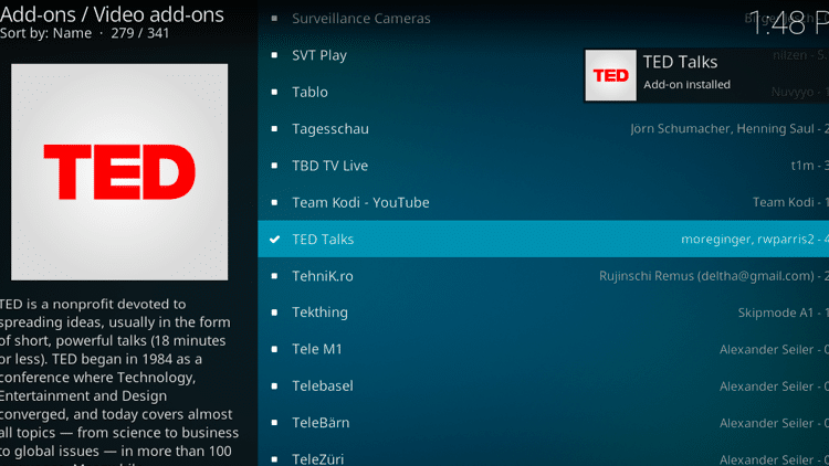 Step 8 - How to Install TED Talks Kodi Addon Guide