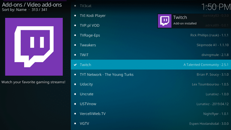 Step 8 - How to Install Twitch Kodi Addon Guide