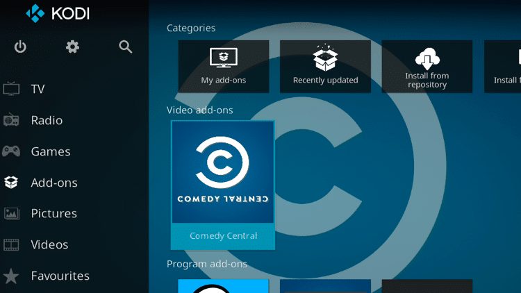 Step 9 - How to Install Comedy Central Kodi Addon Guide