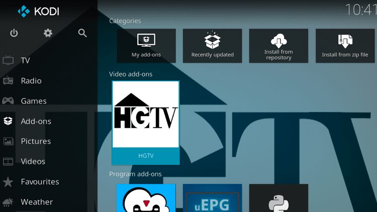 Step 9 - How to Install HGTV Kodi Addon Guide