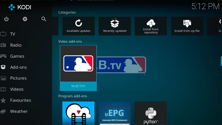 Step 9 - How to Install MLB TV Kodi Addon Guide