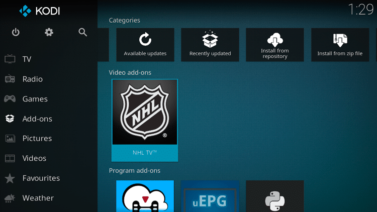 Step 9 - How to Install NHL TV Kodi Addon Guide