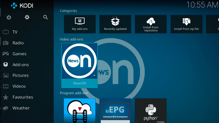 Step 9 - How to Install NewsON Kodi Addon Guide