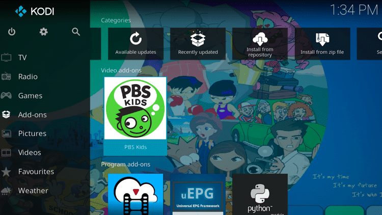 Step 9 - How to Install PBS Kids Kodi Addon Guide