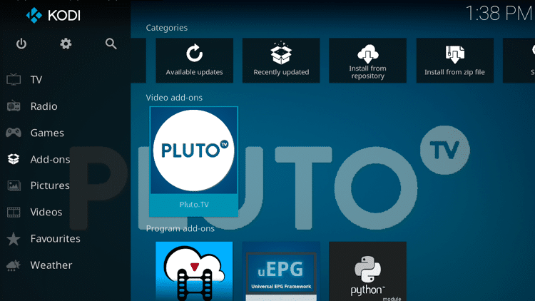 Step 9 - How to Install Pluto TV Kodi Addon Guide