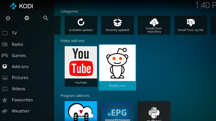 Step 9 - How to Install Reddit Kodi Addon Guide