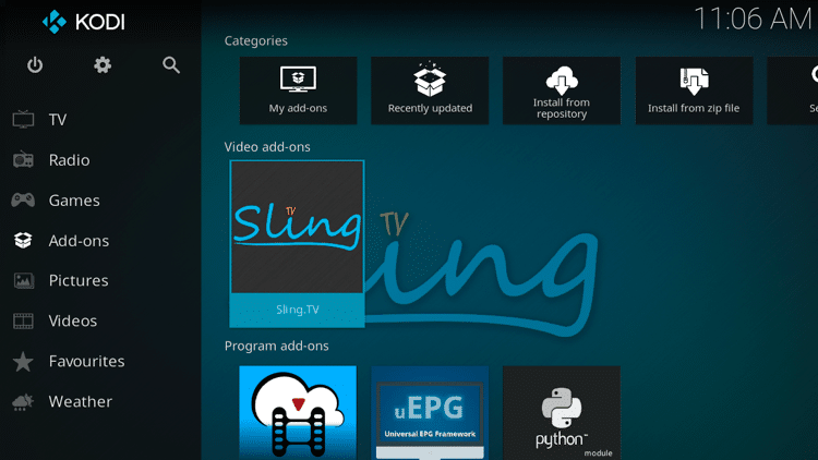 Step 9 - How to Install Sling TV Kodi Addon Guide