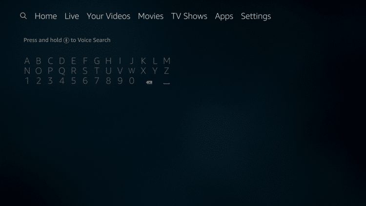 From your device home-screen hover over the search icon