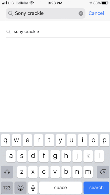 Open the Apple App Store and select Search on the bottom menu. Then Enter “crackle” within the search bar.