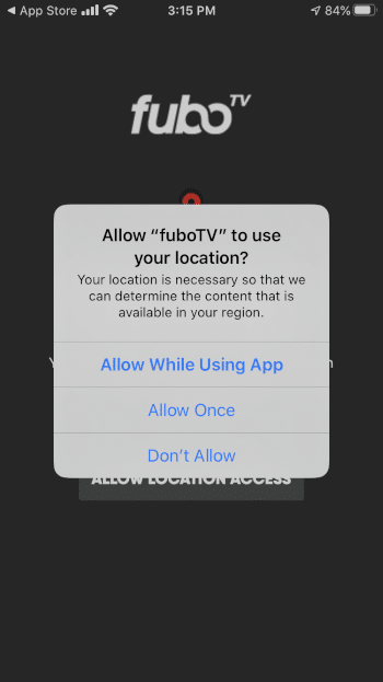 Click Allow While Using App