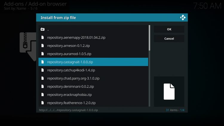 Click the zip file URL