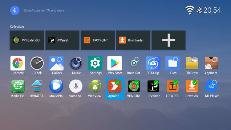 Locate and click the Aptoide TV icon.