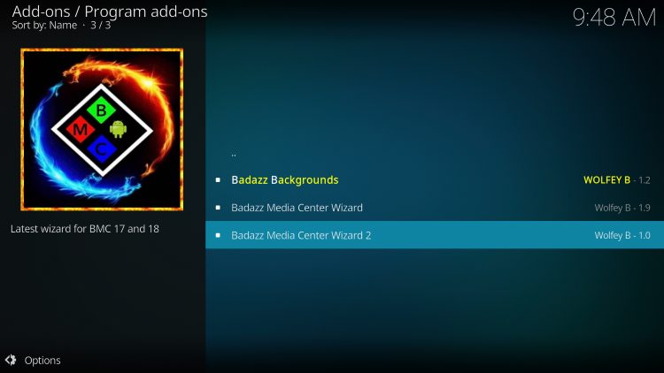 Click Badazz Media Center Wizard 2