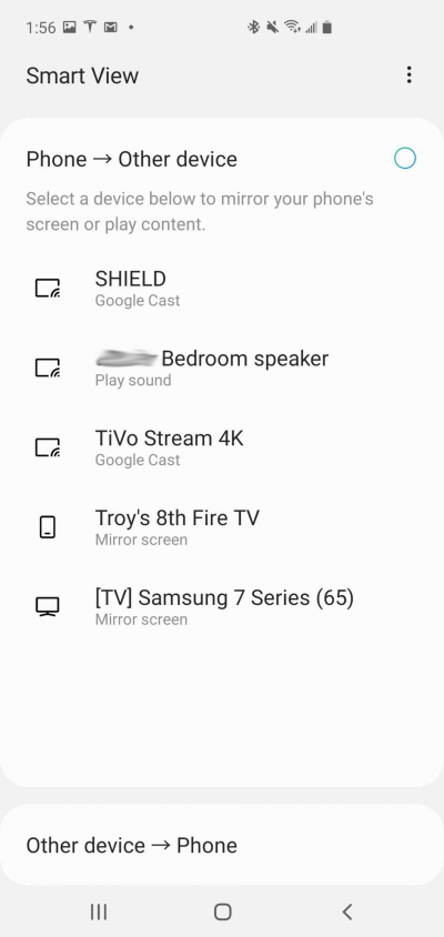 select preferred fire tv device