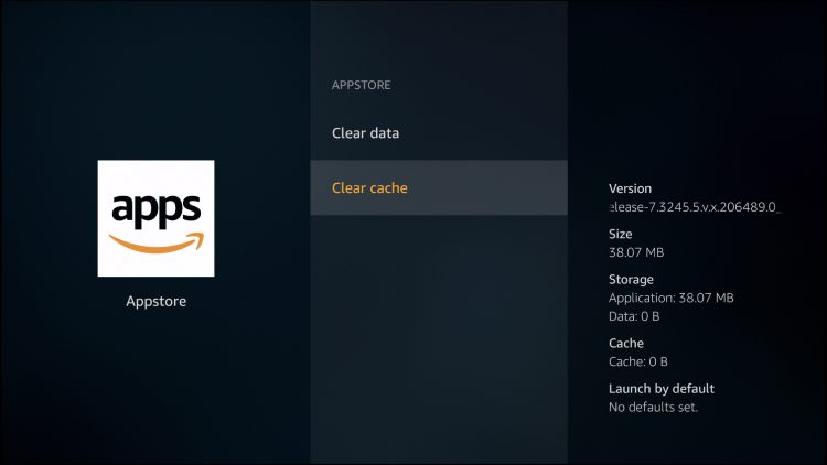 choose clear cache