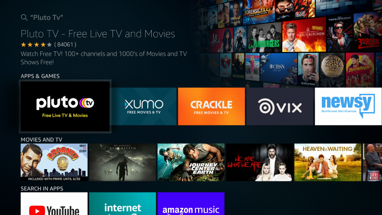 Click on the Pluto TV app once it appears on your screen.
