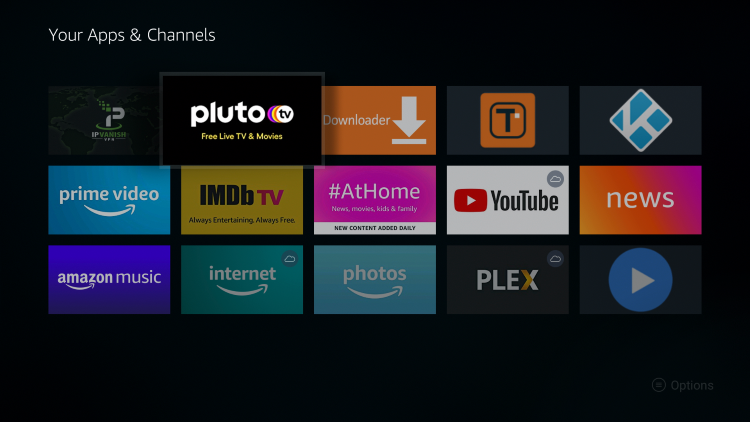 Move Pluto TV wherever you prefer on Your Apps & Channels list.