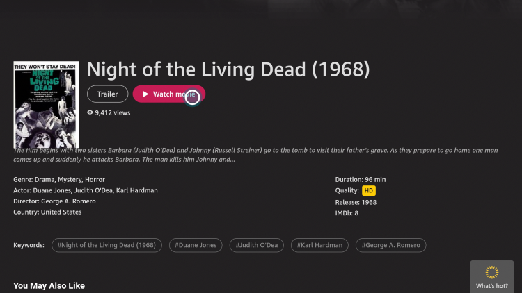 For this example, we watched Night of the Living Dead which is one of our Best Public Domain Movies.