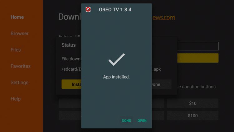 Step 19 - How To Install Oreo TV APK On Firestick:Fire TV Guide