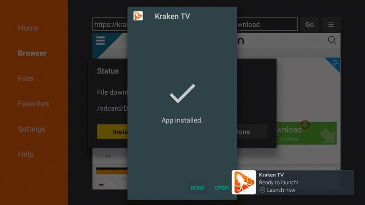 Step 21 - How To Install Kraken TV APK On Firestick:Fire TV Guide