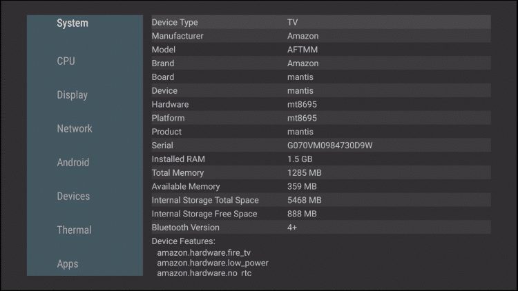 memory and internal storage