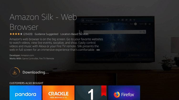 Wait for the Silk Browser to install on your device.