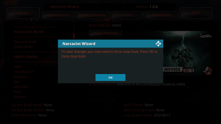 When this message appears click OK
