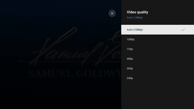 When watching free movies on YouTube, you can also change the video quality if you prefer.