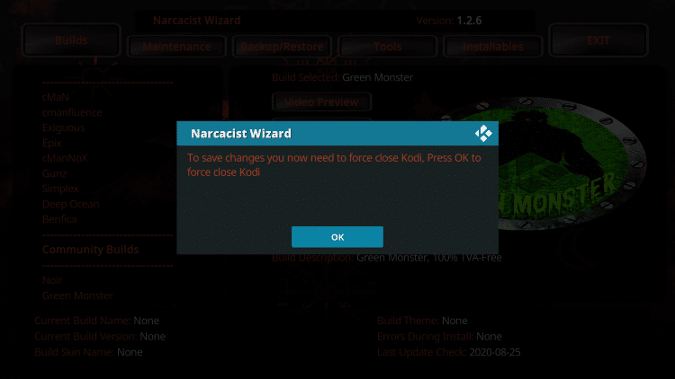 When this message appears click OK