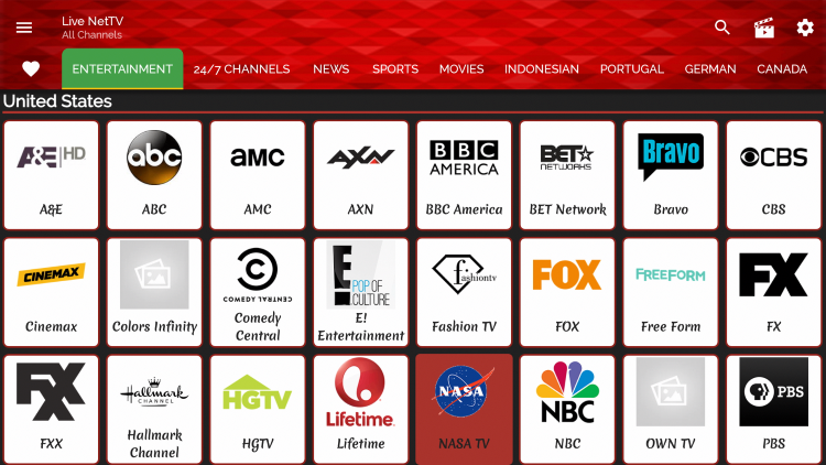 On the Live Net TV home screen, hover over any channel you want to be added to your Favorites.