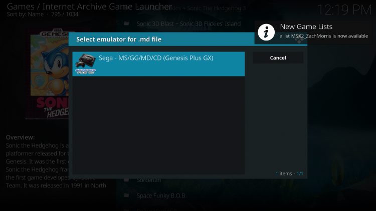Select the emulator file that appears