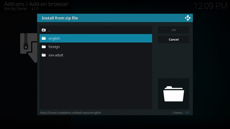 Select english