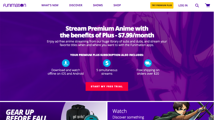 anime streaming sites funimation