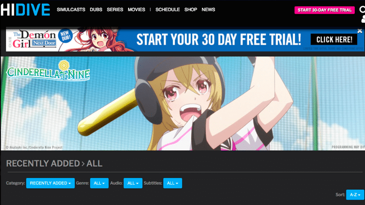 anime streaming sites hidive