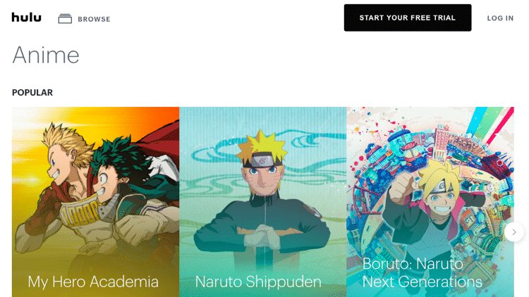 anime streaming sites hulu