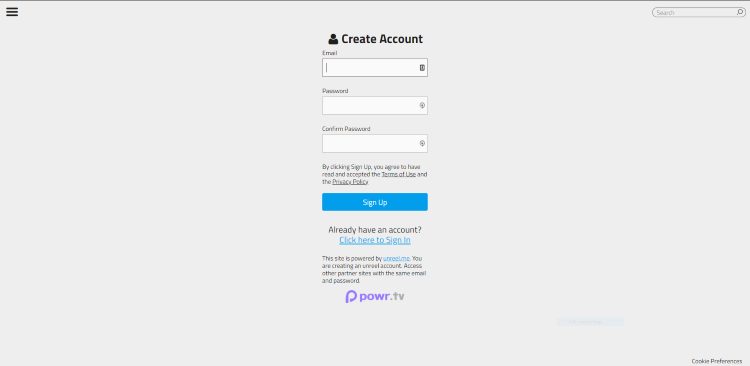 Fill out the required information and click Sign Up when finished