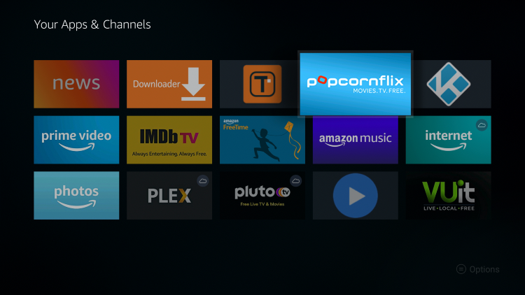 Place the Popcornflix app within your Apps & Channels wherever you prefer