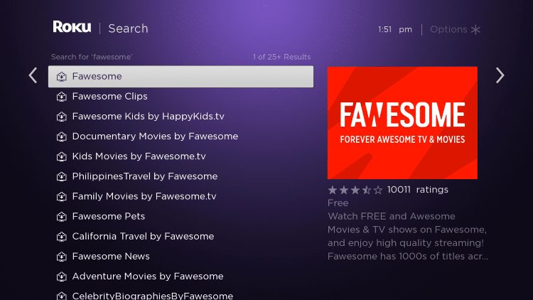 Click the first Fawesome option that appears