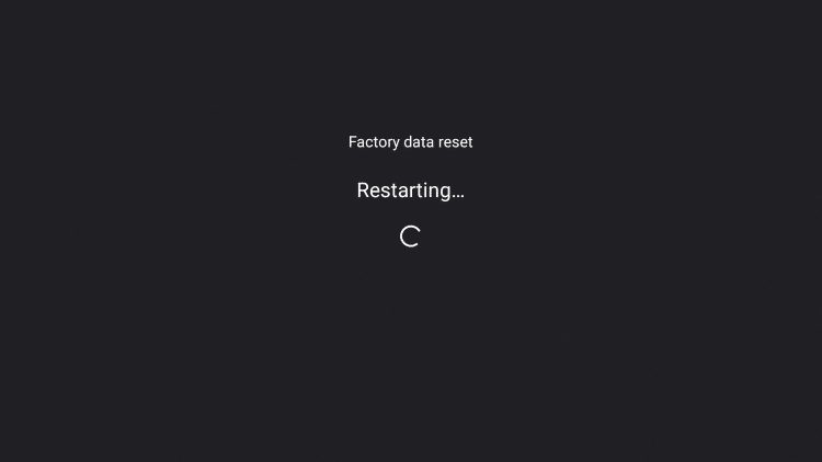 You will see a screen similar to this when your Chromecast with Google TV is resetting.
