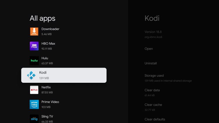 Return back to All apps and locate Kodi on chromecast