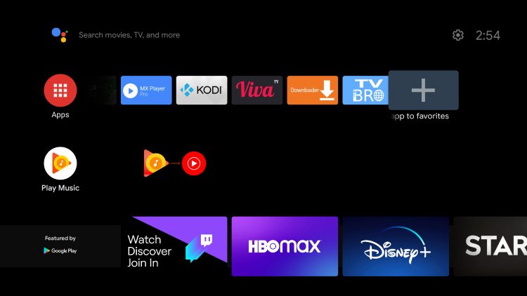 Move to the right and select add app to favorites (plus icon)