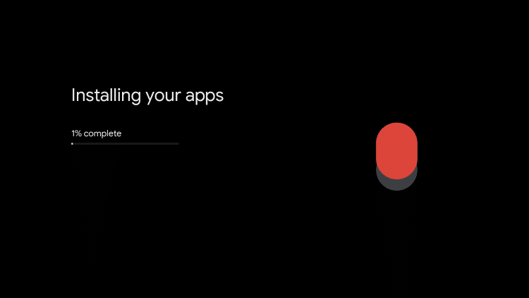 wait for your apps to install for chromecast setup