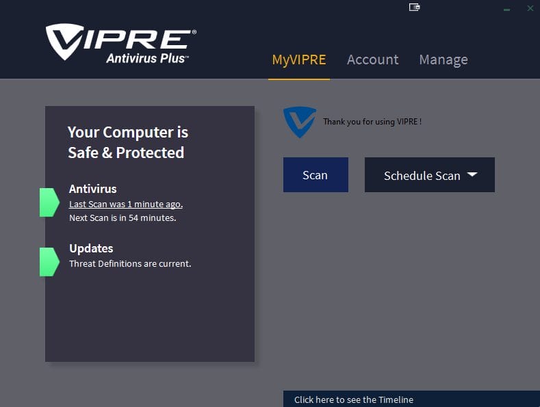 Vipre Main Screen