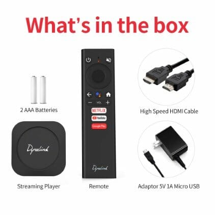 What's in the Dynalink Android TV Box Package?