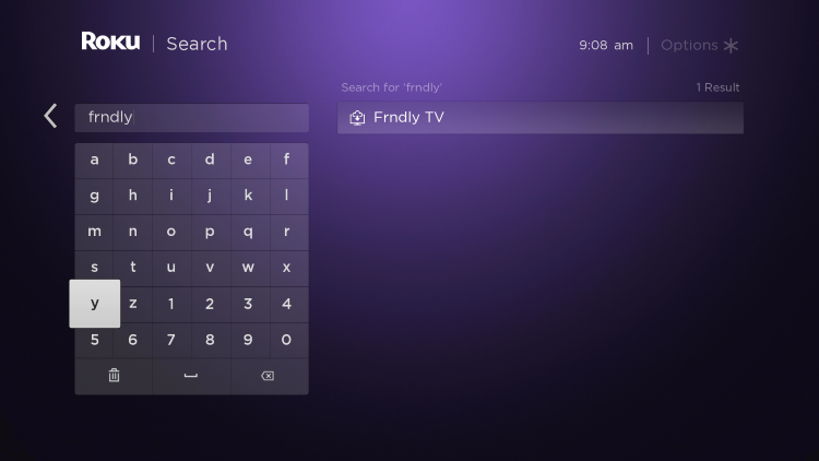 Enter in "frndly" within the search bar