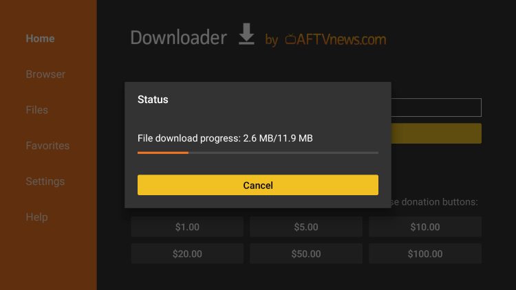 Wait for the file download to finish