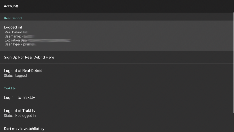 That's it! Notice you are now logged in to Real-Debrid within Morpheus TV.