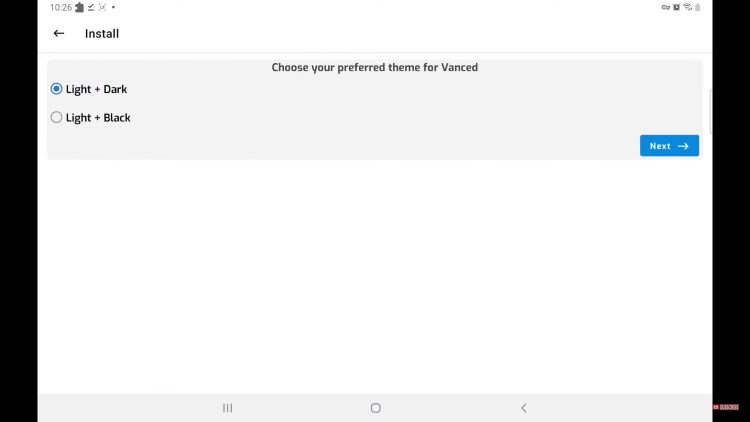 choose a theme and click next
